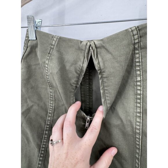 Free People Mini Skirt Women 0 Army Green Grunge Utility Skater Punk Granolagirl - Picture 8 of 8